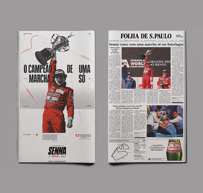 Iconic Senna Moments Remembered in Campaign for the Series “Senna,” Our Production for Netflix